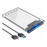 Case Para Hd Externo Transparente Notebook Sata 2.5 Usb 3.0 Cor 3.0 Transparente