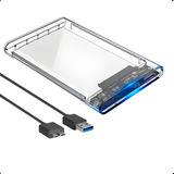 Case Para Hd Externo Transparente Notebook Sata 2.5 Usb 3.0