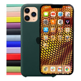 Case Silicone Compatível iPhone 7 Ao 14 Pro Max Verde Milita