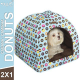 Casinha + Cama Para Cachorro Donuts Modelo 2x1