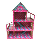 Casinha Casa De Boneca Adesivada Lol +kit De Mini Móveis Mdf