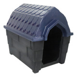 Casinha Plastica Para Cachorro N7 Grande Muvuca 130x100x115 Cor Azul
