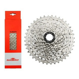 Cassete K7 Sunrace 9v 11-36 Roda Livre + Corrente Sunrace 9v Cor Prata Quantidade Máxima De Dentes 40 Quantidade Mínima De Dentes 11