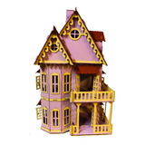 Castelo Casa Casinha Polly + 27 Mini Móveis Mdf Crú Colors