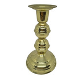 Castiçal 1 Vela De Latão Artesanal Candelabro 2 Bolas