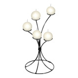 Castiçal 5 Bolinhas Porta Vela Candelabro Mesa Decorativo