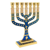 Castiçal Candelabro Menorá Judaico 7 Pontas Grande 12 Tribos