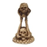 Castiçal Caveira Crânio Skull Halloween Decorativo Resina