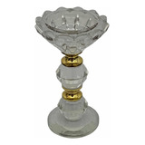 Castiçal De Cristal Vidro Modelo Flor Enfeite Porta Vela N4