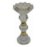 Castiçal De Cristal Vidro Modelo Flor Enfeite Porta Vela N5
