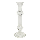 Castiçal De Vidro Cristal Design Cilindrico Porta-vela 25cm