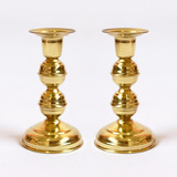 Castiçal Dourado Em Latão 12cm De Altura Kit Com 2 Unidades