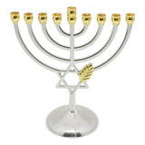 Castiçal Hanukkah Menorah 9 Branch Candlestick Hook