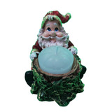Castiçal Porta Vela Natal Papai Noel Decoração Enfeite Gesso