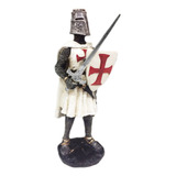Cavaleiro Templário Guerreiro Medieval Branco Espada Escudo
