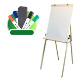 Cavalete Flip Chart Dobrável Quadro Branco Luxo + Brinde