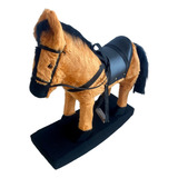 Cavalinho De Balanço Para Crianças Poney Sela De Courino 