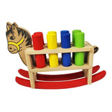 Cavalinho Pedagógico Balanço Montessoriano Com Pinos Color