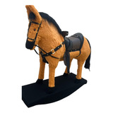 Cavalinho Top Poney Pelucia E Madeira Infantil De Balanço