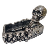 Caveira Cinzeiro Skul Iron Crânio Esqueleto Decorativo
