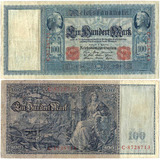 Cédula 100 Mark Alemanha 1910 Série E 20,5x10cm