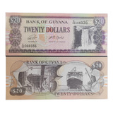 Cédula 20 Dolares Guiana 2018 Original!