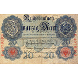 Cédula Alemanha 20 Marcos Com Águia 1910