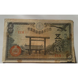 Cédula Antiga Do Japão 50 Sen 1944