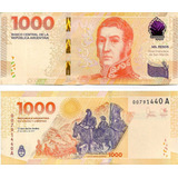Cédula Argentina 1.000 Pesos Flor De Estampa
