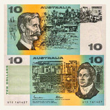 Cédula Austrália 10 Dollars 1991 Fe