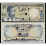 Cedula Congo 1000 Francos 1964 Cancelado