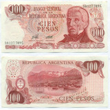 Cedula Da Argentina 100 Pesos 1977 - Flor De Estampa