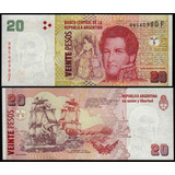 Cedula Da Argentina 20 Pesos 2016