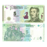Cedula Da Argentina 5 Pesos 2015