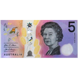 Cedula Da Australia 5 Dollars 2016 Polimero - Fe
