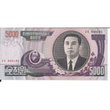 Cedula Da Coreia Do Norte 5000 Won 2006 Fe 
