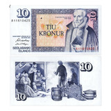 Cedula Da Islandia 10 Kronur 1981 - Fe