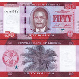 Cédula Da Libéria - 50 Dolares 2022 Flor De Estampa