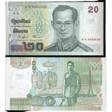 Cédula Da Tailandia - 20 Baht 2003 Flor De Estampa