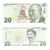 Cedula Da Turquia 20 Lirasi 2009.22 - Flor De Estampa