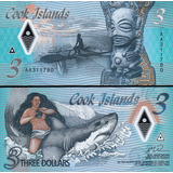 Cedula Das Ilhas Cook 3 Dollars 2021 Polimero - Fe