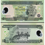 Cedula Das Ilhas Salomão 2 Dollars 2001 Polimero - Fe