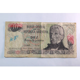 Cédula De 10 (diez) Pesos De La Republica Argentina (mbc)