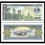 Cédula De Laos - 1.000 Kip 2003 Flor De Estampa