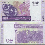 Cedula De Madagascar 1000 Francos 2004 - Fe