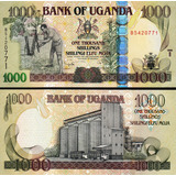 Cédula De Uganda - 1.000 Shillings 2009 Flor De Estampa