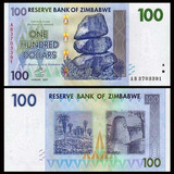 Cédula De Zimbabwe - 100 Dolares 2007 Flor De Estampa