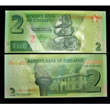 Cédula De Zimbabwe - 2 Dolares 2019 Flor De Estampa