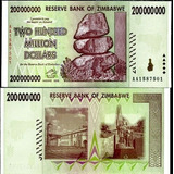 Cédula De Zimbabwe - 200 Milhões