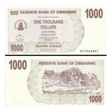 Cédula Do Zimbabwe - 1.000 Dolares 2006 Flor De Estampa
